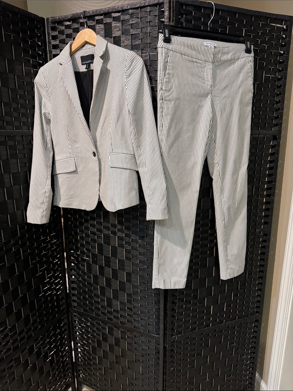 Cynthia Rowley Black and White Pinstripe Pantsuit